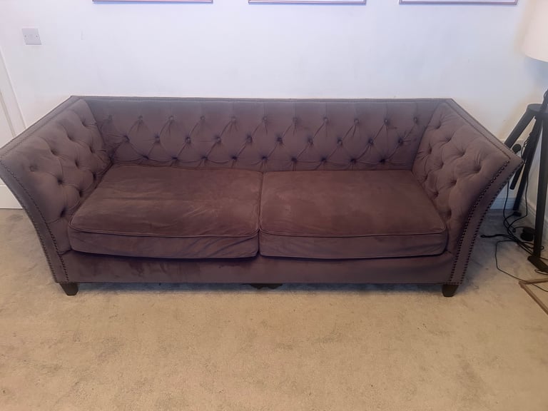 3 Set - Grey Chesterfield Comfortable Sofa