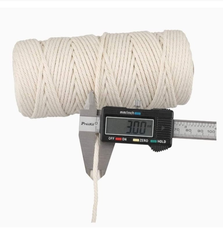 2× Pack)  Macrame Rope,3mm x109 Yard Natural 