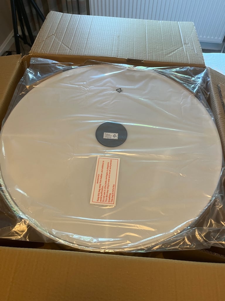 Rivaw 1 Light E27 Chrome Semi Flush Ceiling light, Taupe Faux Silk 60cm Drum Shade With diffuser