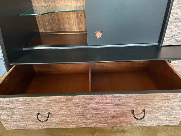 Original vintage  G Plan Librenza Drinks Cabinet – Black & Rose Gold – £250 ONO