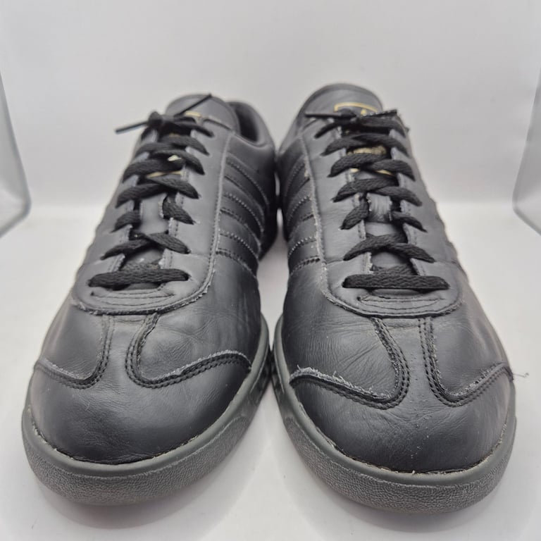 Adidas Hamburg Originals Black Leather Men's UK 9 Striped Casual Terraces