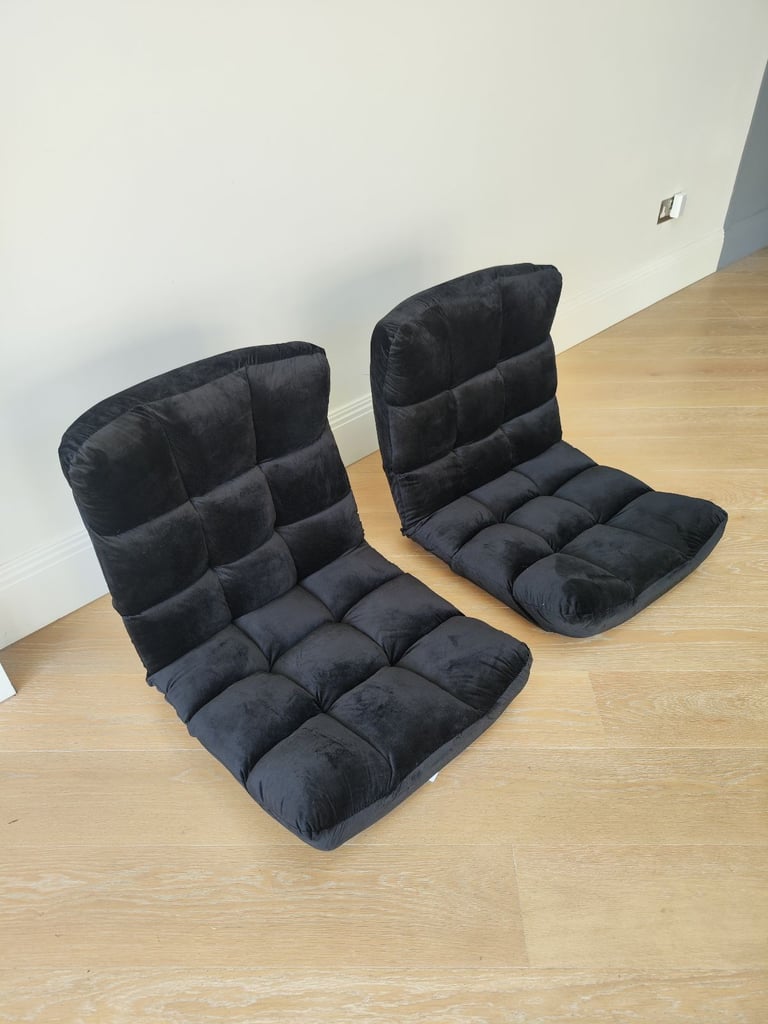 2 x Adjustable Black Floor Chairs