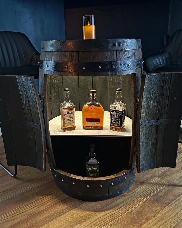 image for Whisky barrel drinks cabinet 