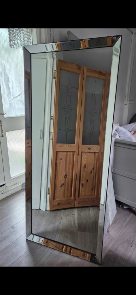 image for Mirrored glass full length mirror 