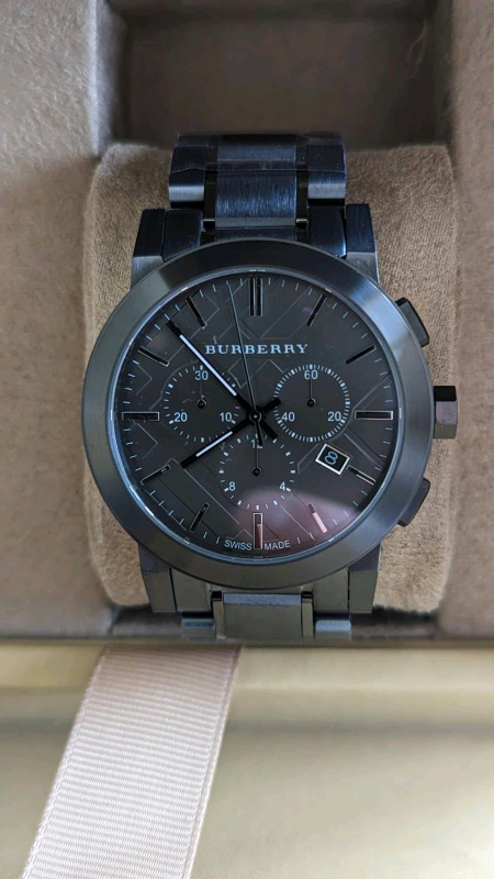 BURBERRY Gunmetal Mens The City Watch BU9354 | in Ealing, London | Gumtree