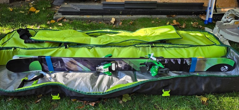 image for Salomon Quest Freeride skis, boots and travel bag