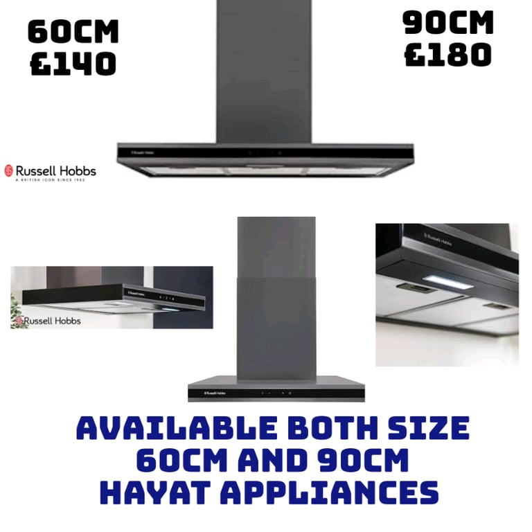 image for Russell Hobbs t shaped chimney cooker hood dark steel 