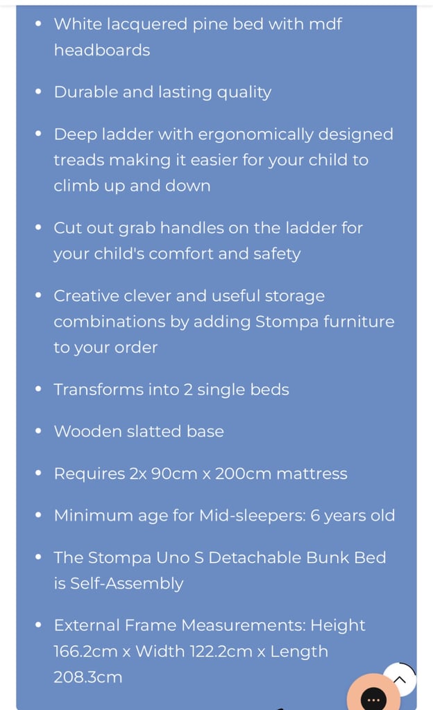 Stompa Uno S Detachable Bunk Beds