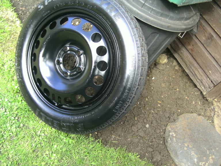 ONE,NEW/AS NEW,VAUXHALL 5 STUD,5 X 110 PCD SPACESAVER SPARE WHEEL,C/W PIRELLI T125/85/16