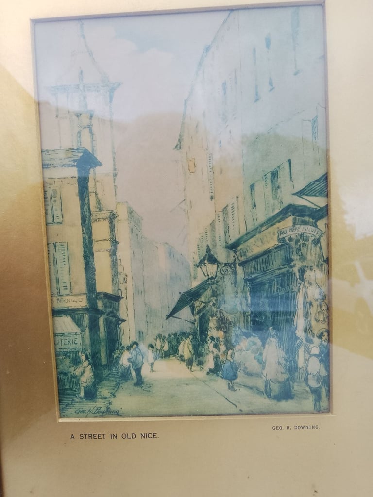 🛑 FREE DELIVERY, PAIR OF 'GEO. W DOWNING ' FRENCH SCENES 