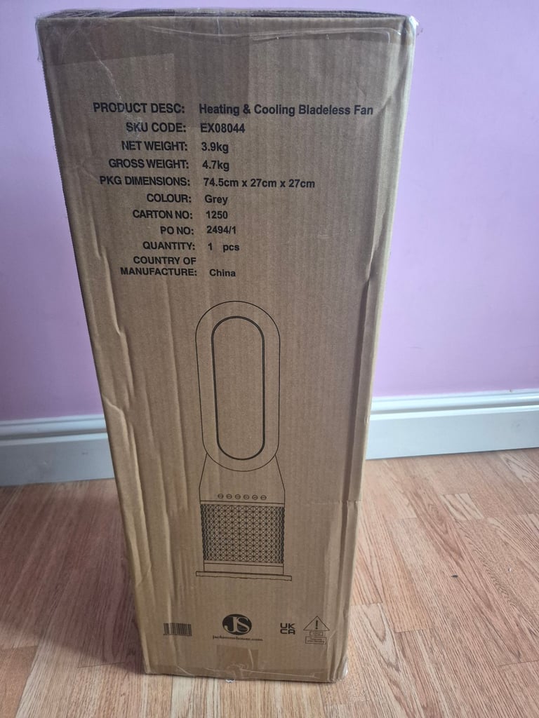 Jack Stonehouse Bladeless LED Tower Fan Heater Cooling with Remote Control