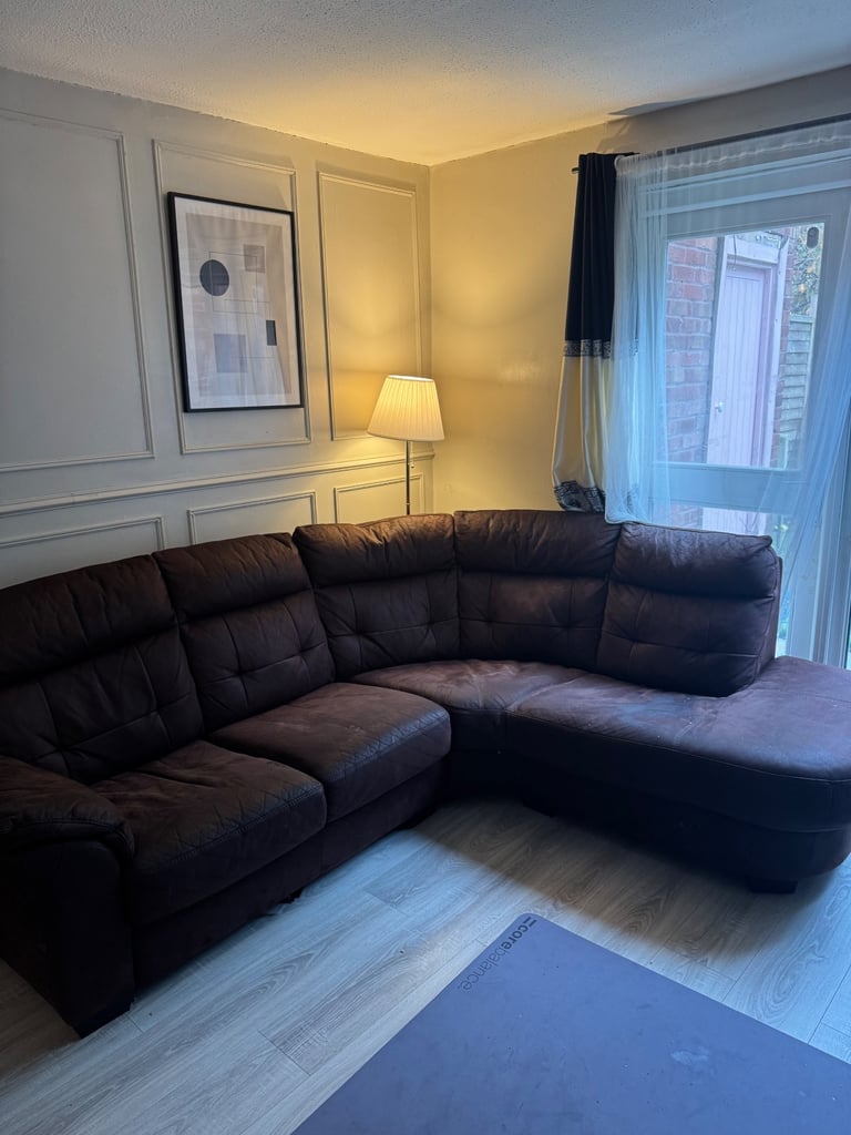 image for Sofa - brown - suede - RHF 