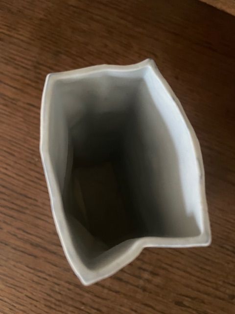 French Faux & Co. Paper Bag Ceramic Vase 