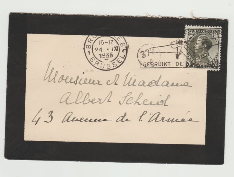 Belgium 1935  Use Air Mail slogan on Death Notice Cover 1934 Leopold III 70C