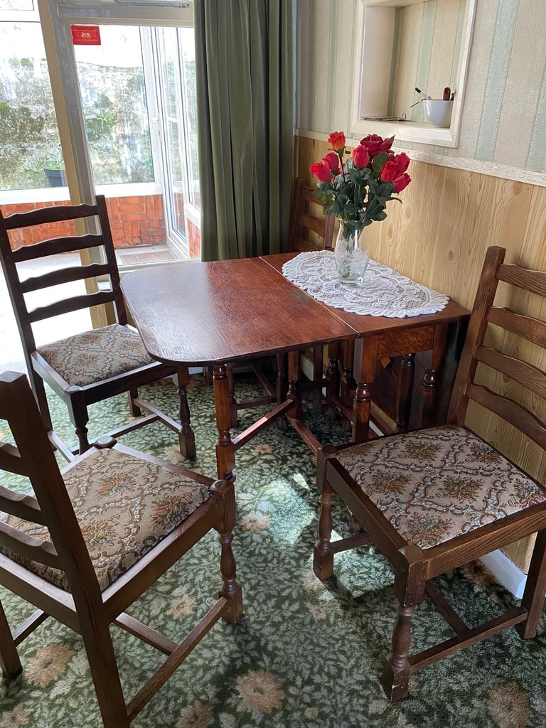 Drop leaf table and chairs