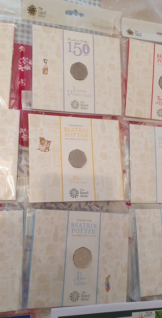 Beatrix Potter Peter Rabbit 50p full set if 15 Royal Mint