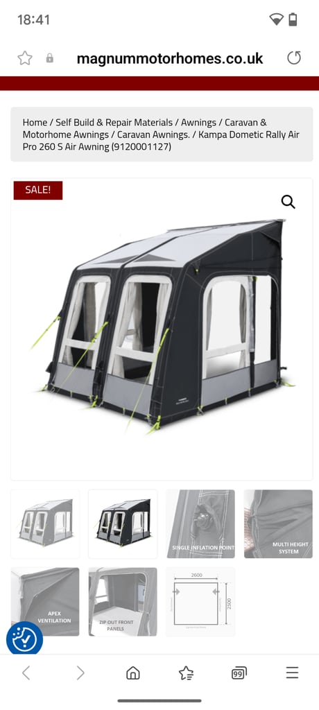 image for Kampa Rally Air Pro 260, excellent condition, collection st3 Stoke on Trent with cash