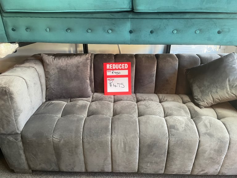 Velvet Grey 3 Seater Rochford Sofa  