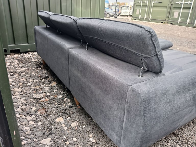 Grey chaise sofa corner L shape 3 seater FULLY CLEANED DELIVERY AVAILABLE 