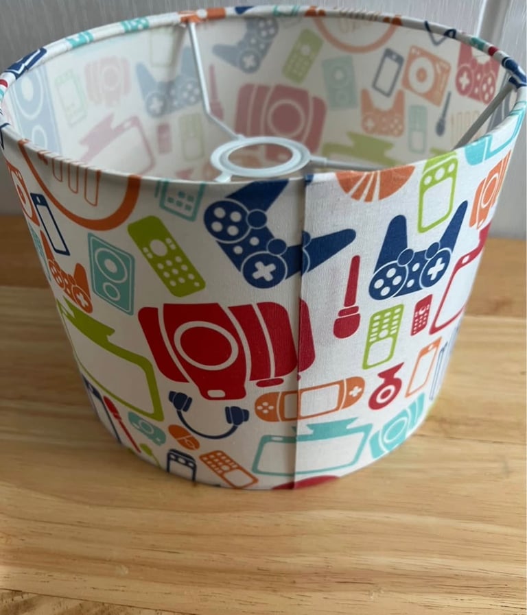 Small Drum Cotton Light Shade (D) 20cm, Table Lamp Lightshade Lampshade Gaming design