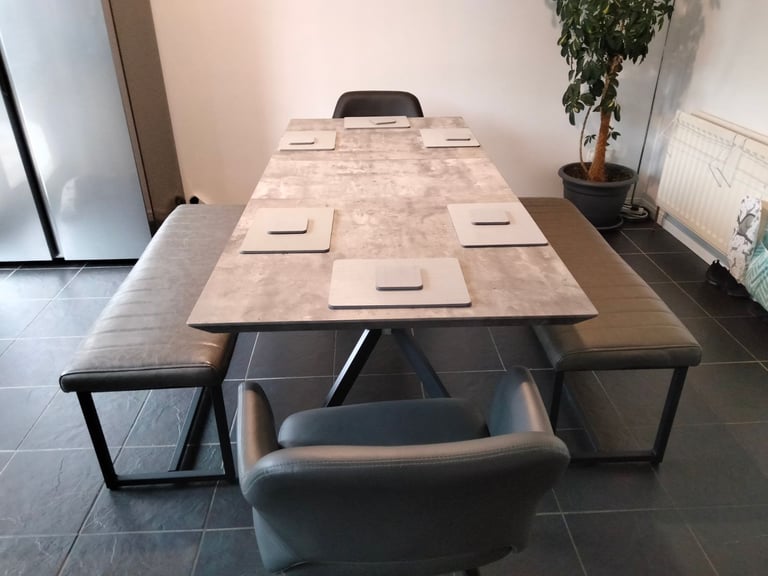Dinning table and chairs.