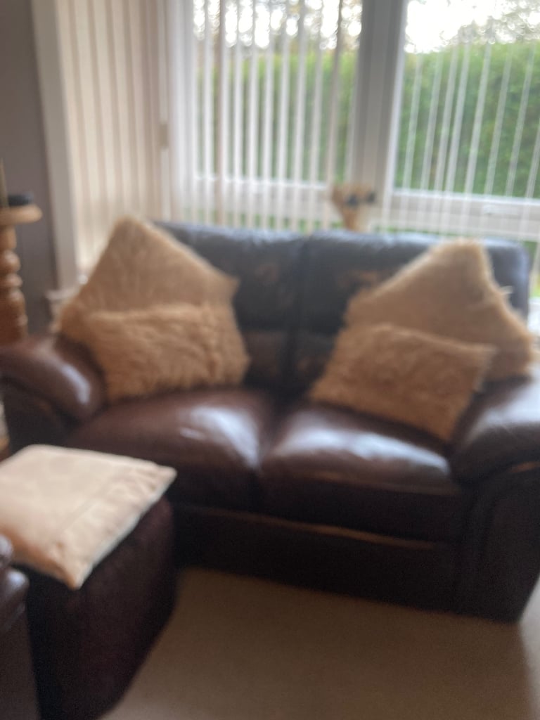 Brown leather sofas