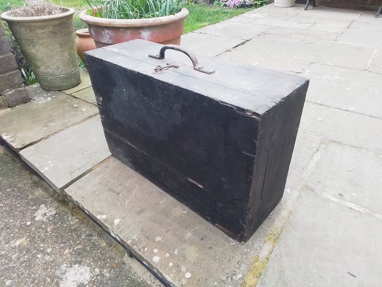 Old wooden toolbox