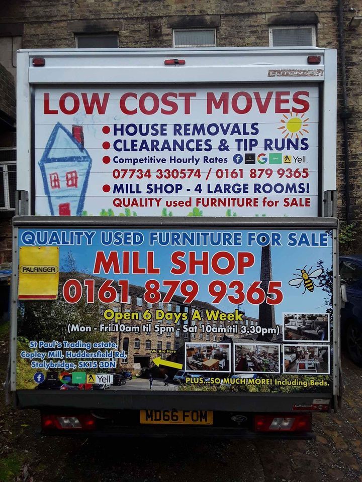 Heavy mirrored glass sideboard Copley Mill Low Cost Moves 2nd Hand Furniture STALYBRIDGE SK15 3DN