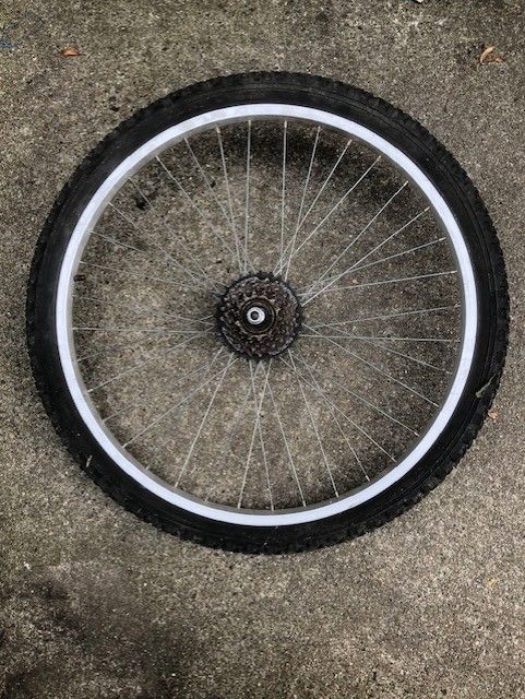image for Bike rear wheel with good tyre 24 inch.