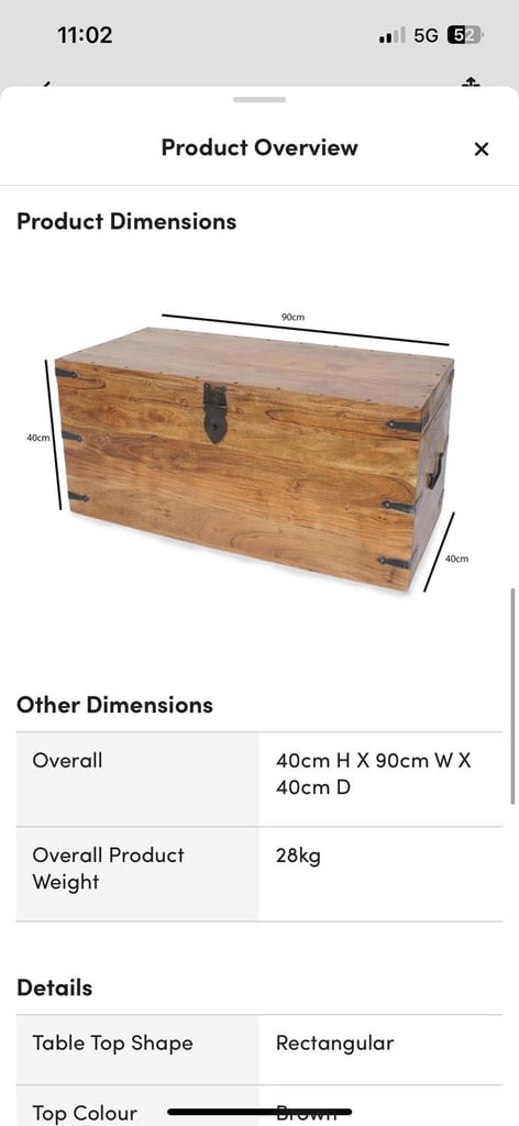 Solid wooed coffee table with storage. 