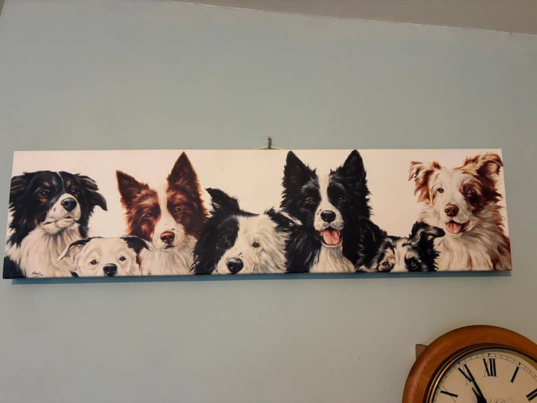 canvas type pisture of dogs