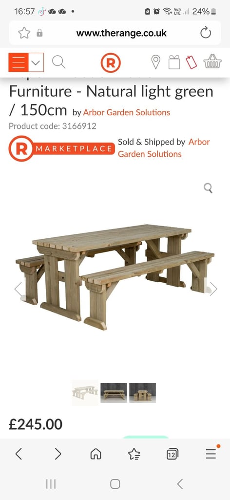Aspen Natural Wooden Bench Set
