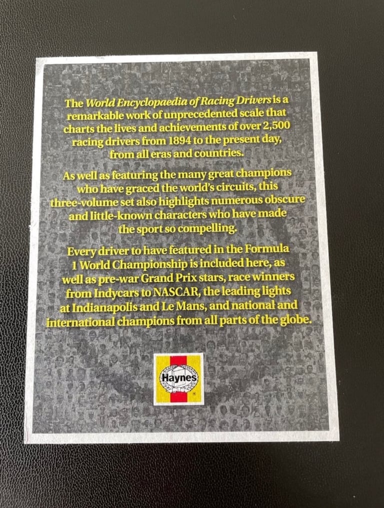 The World Encyclopaedia of Motor Racing Drivers x 3 Volumes/Books - by Peter Higham VGC