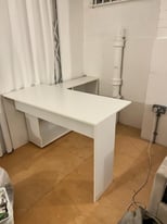 White L-shape Desk for home office use 