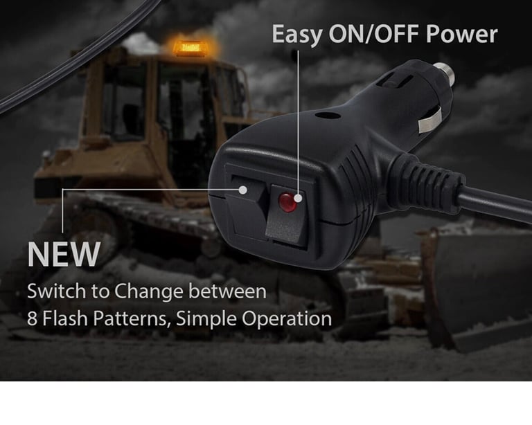 72 LED Car Roof Recovery Light Bar Warning Strobe Flashing Magnetic Beacon Amber.