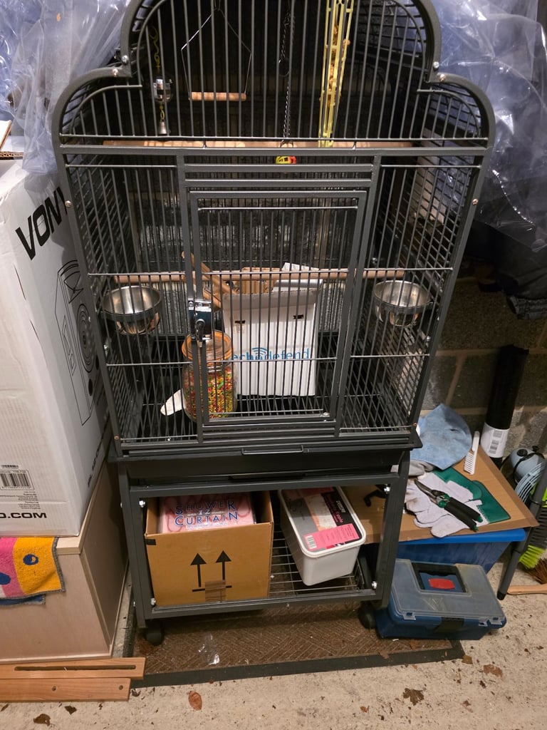 Large bird cage.