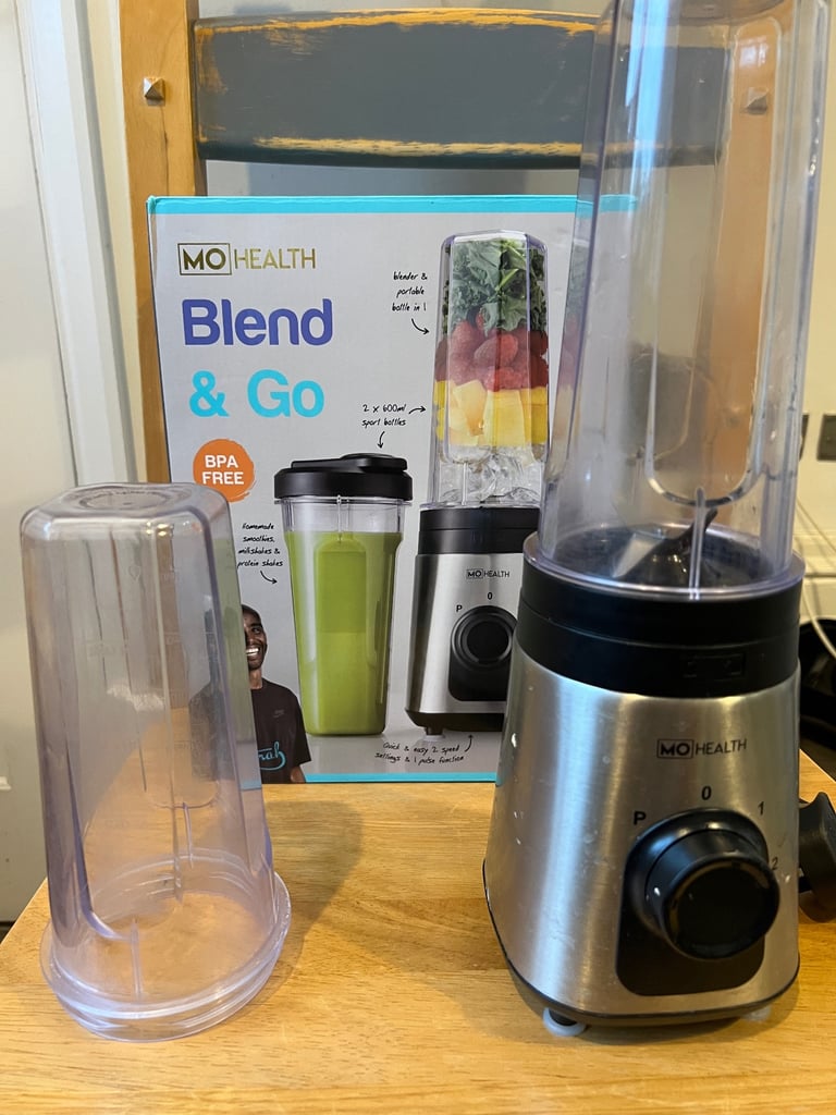MO Health Blend & Go Blender – 80% New, £10, with 2 Bottles （juicer）