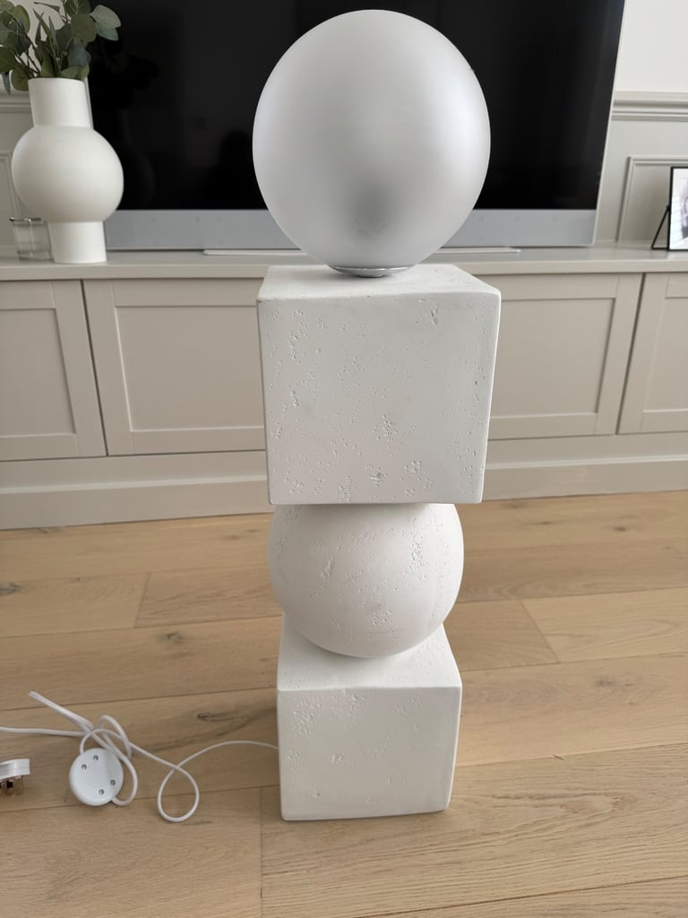 image for Modern Concrete/Glass Globe Geometric Floor Lamp (Urban Outfitters)