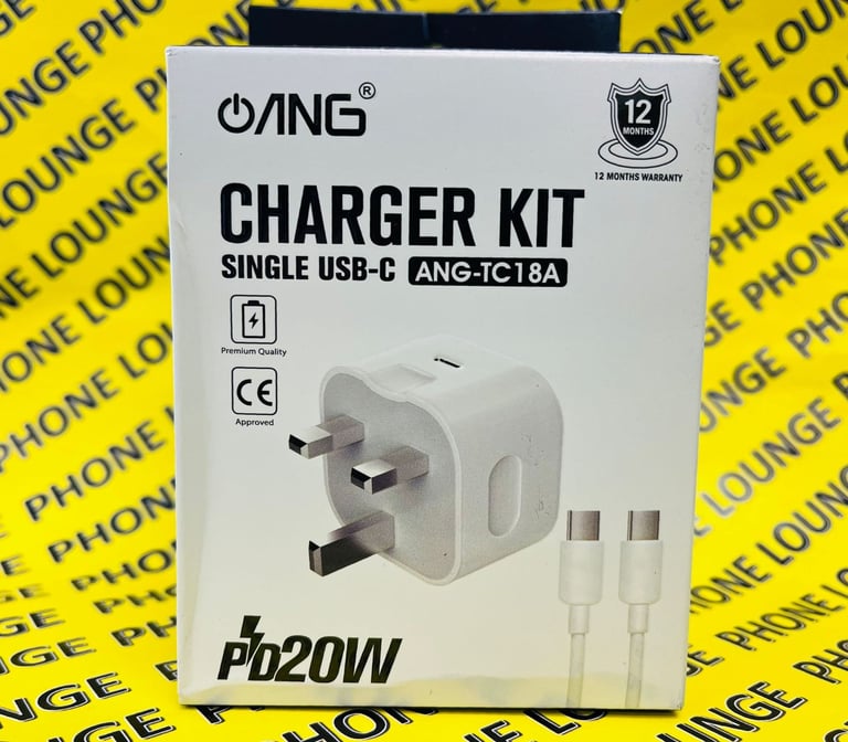 image for ANG UK Mains Fast Plug PD 20W + USB Type C to C