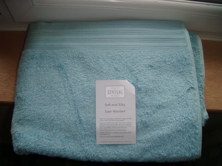 4 Blue Bath Sheets - New