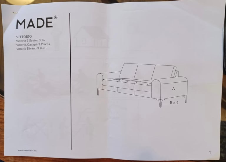 Black Italian leather sofa
