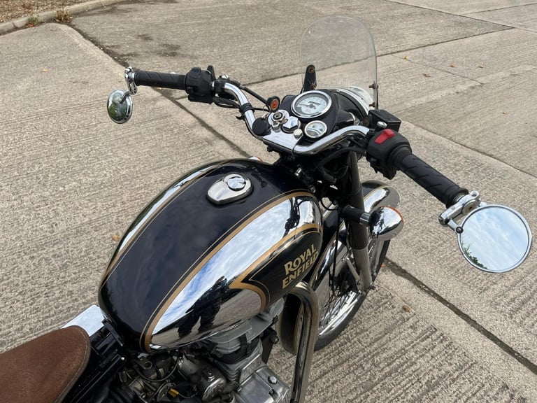 2015 15 ROYAL ENFIELD BULLET CLASSIC EFI MODERN RETRO CHROME  BLACK FI PANNIERS
