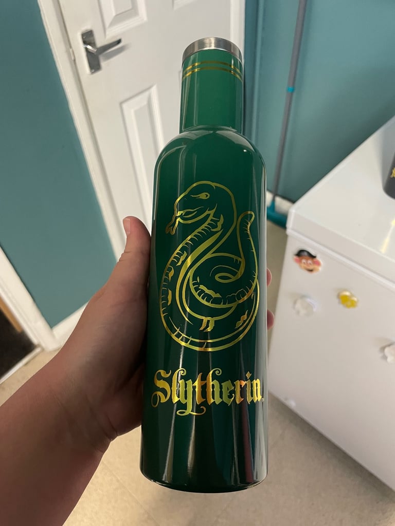 Dunelm Harry Potter Green & Gold Slytherin House Travel Flask Bottle 