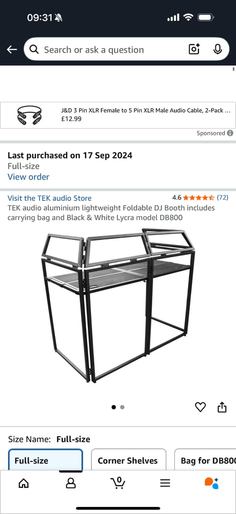 Dj booth foldable full size 