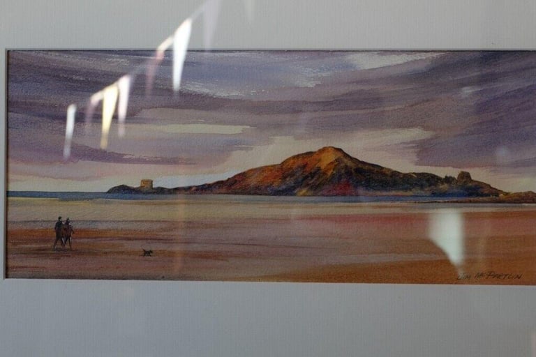 Coastal Seascape, Figures on a Beach, painting by Irish artist Jim McPartlin