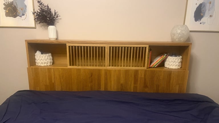 FREE - La Redoute OAK HEADBOARD WITH STORAGE.
