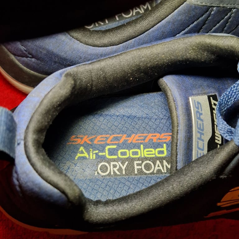 Skechers Dual-Lite Trainers – Navy Blue – Air-Cooled Memory Foam – UK 8 – Lightweight