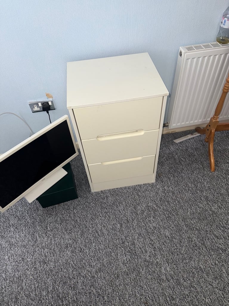image for white 3 drawer unit 