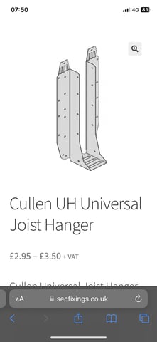 Cullen joist hangers 50x235mm x32qty | in Folkestone, Kent | Gumtree