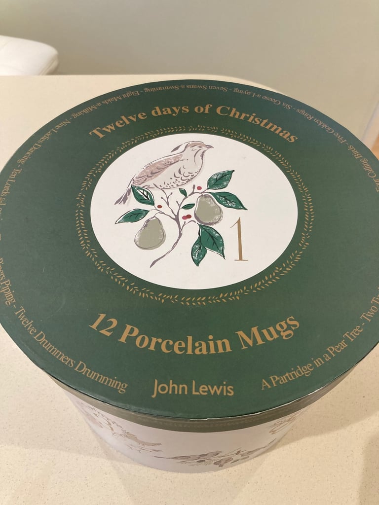 John Lewis 12 days of Christmas boxed mug set
